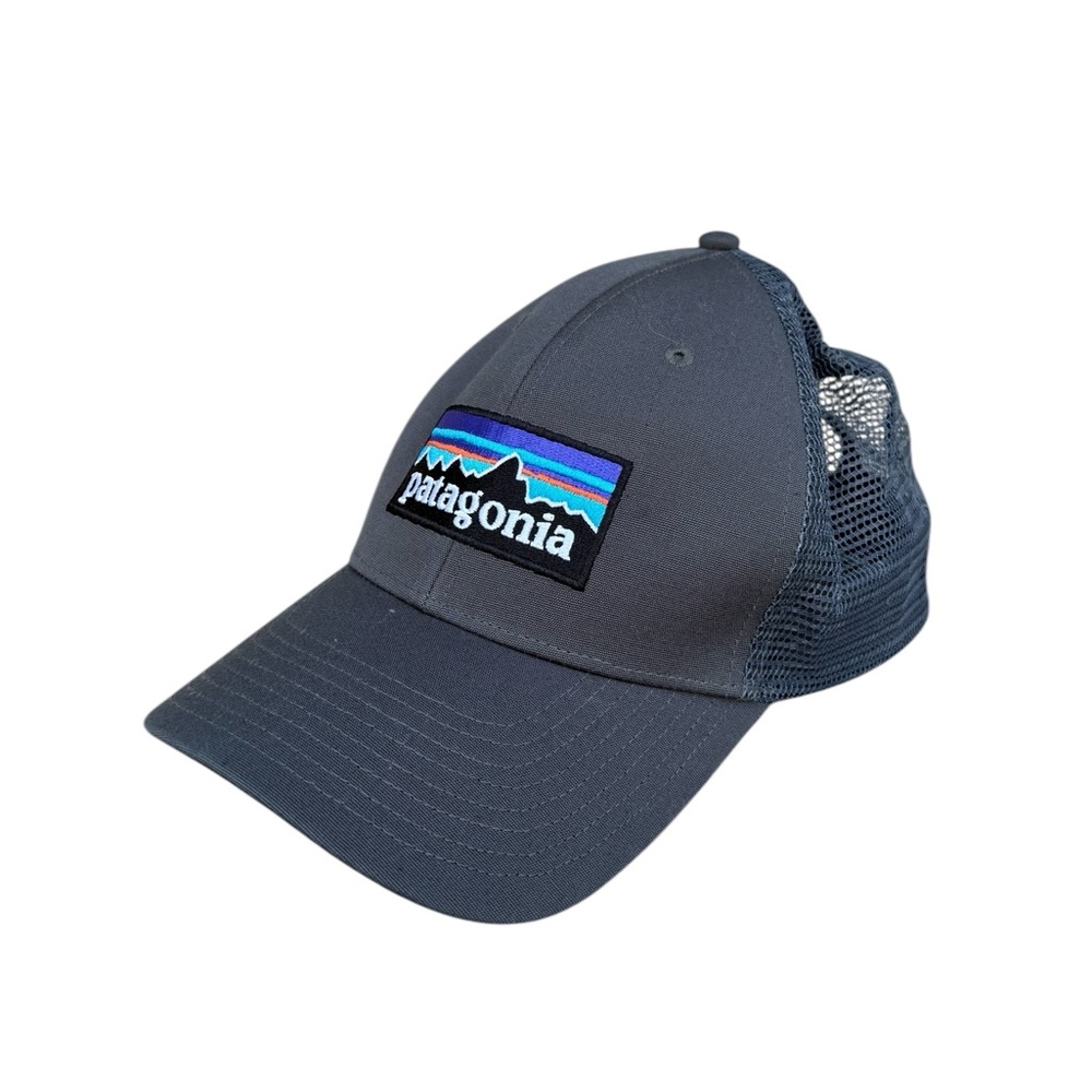 Patagonia Trucker Hat Logo Snap Back Navy One Size Fits All Outdoors Unisex EUC